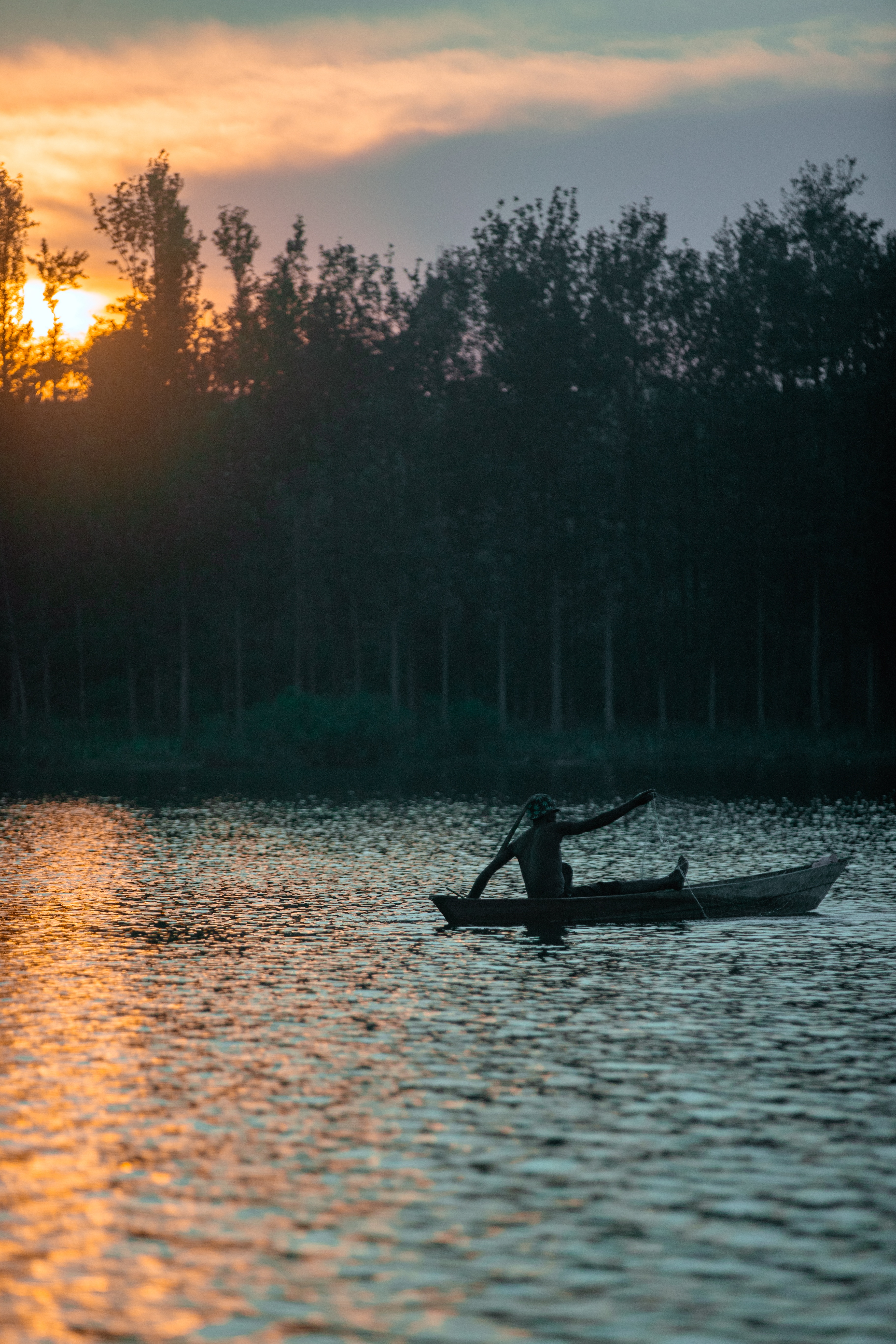 Sunset over the lake